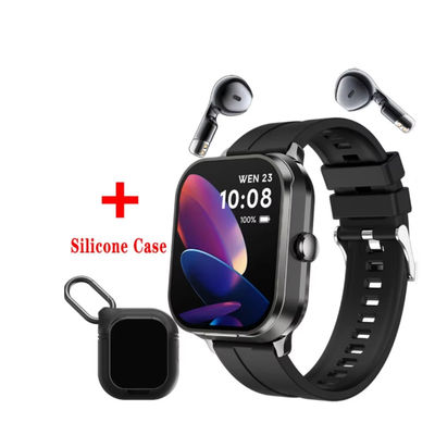 TWS không dây D8Pro huyết áp ngoài trời đồng hồ thông minh AMOLED hiển thị 2 trong 1